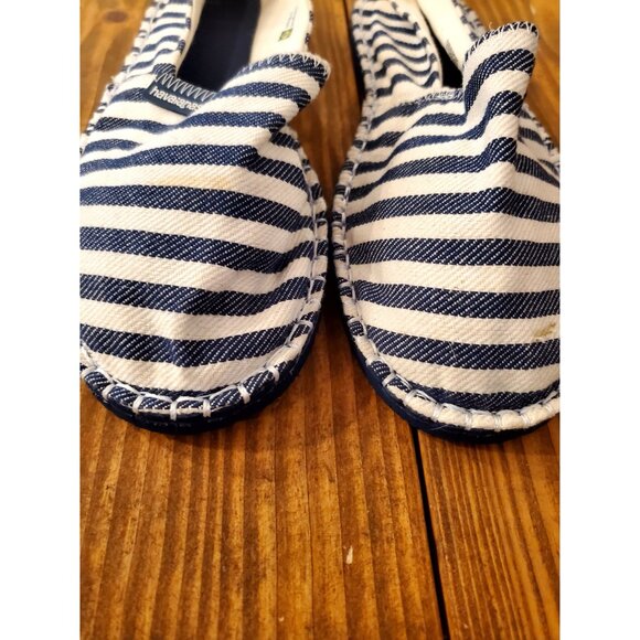 Havaianas Womens Striped Canvas Slip-On Shoes Size 7 Blue & White - Picture 8 of 9